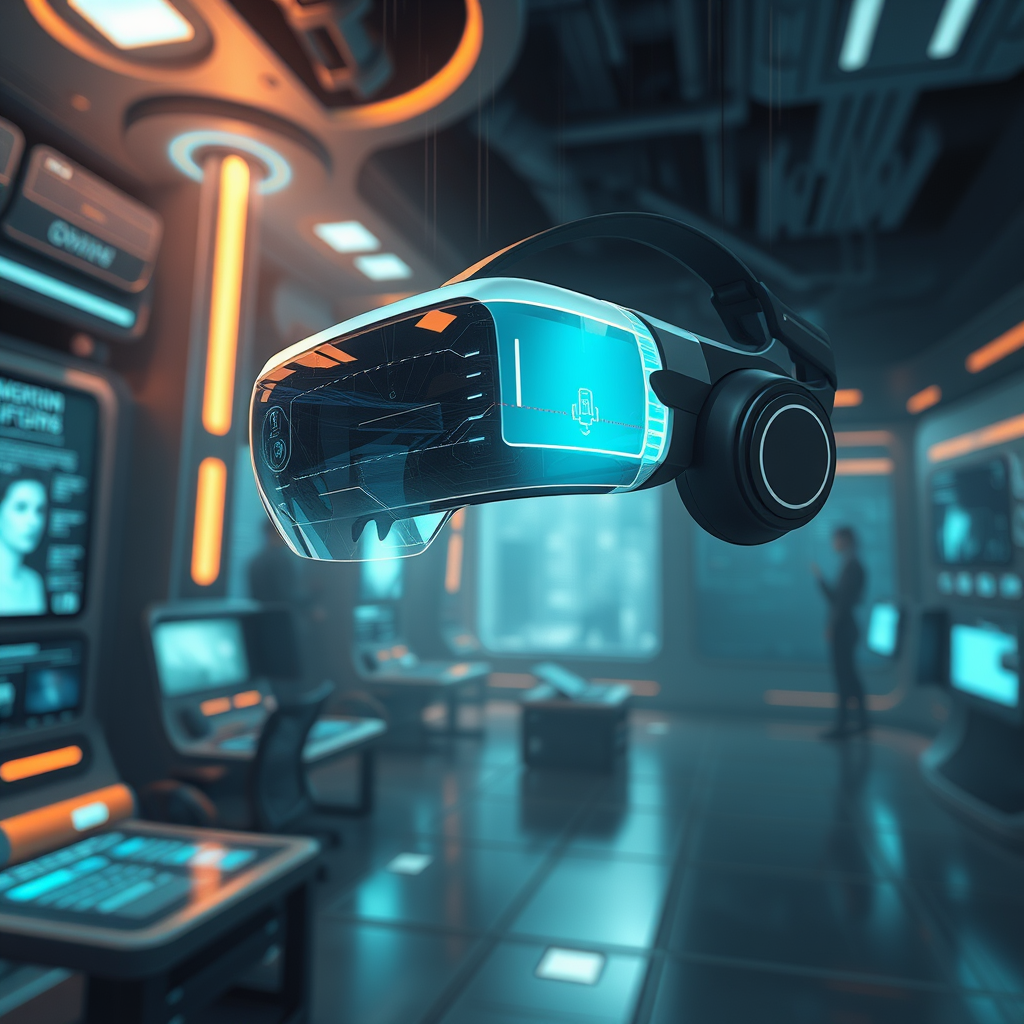 mixed reality and virtual reality, futuristic technology, immersive environments, digital interfaces, holographic elements